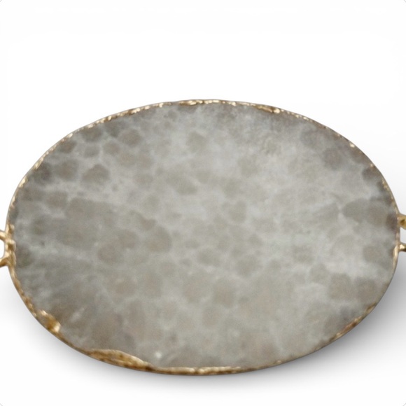 White Onyx & Druzy Quartz Beaded Stretch Bracelet 7", 8mm Natural Stone Beads - Picture 4 of 12